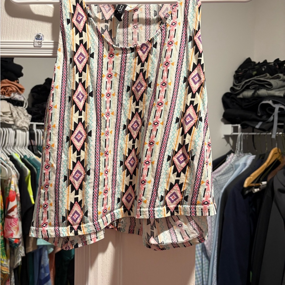 Divided by H&M Aztec Print High-Low Tank Top – Size Large